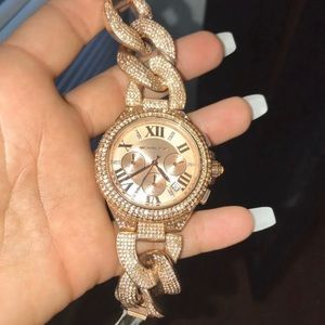 Michael kors rose gold diamond watch